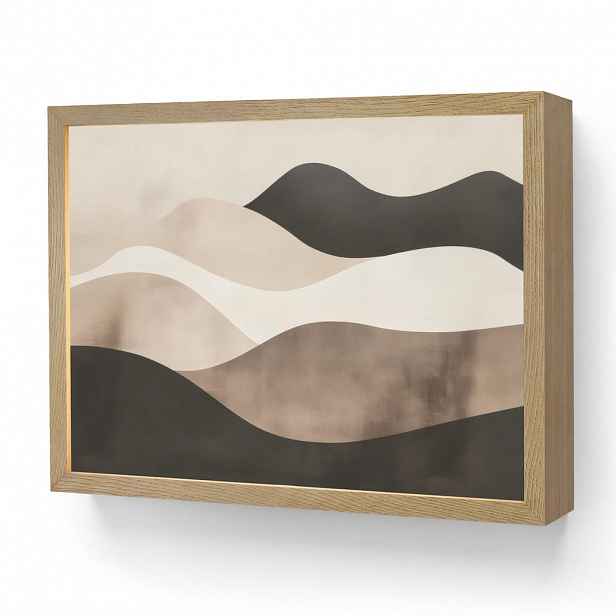 OnlyWow NÁSTĚNNÁ LAMPA S AKUMULÁTOREM Abstraktní - Krajina - Vlny - Krémová barva 40x30 cm