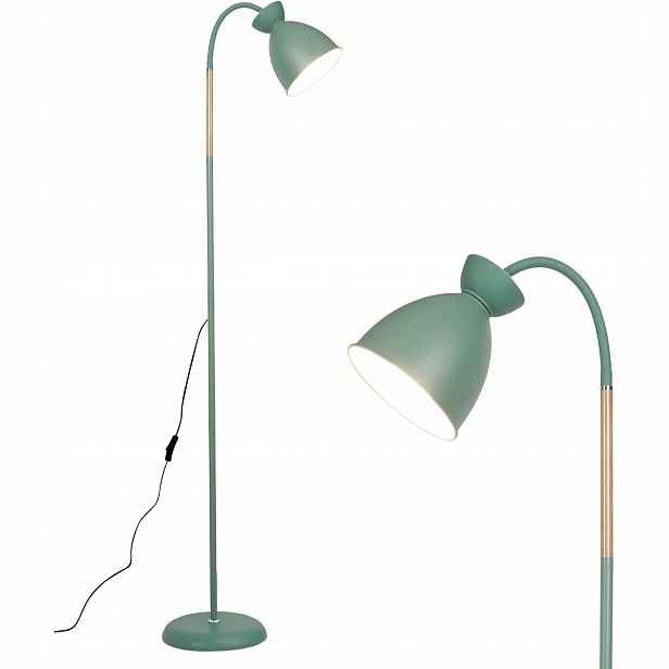 Stojací stojací lampa do obývacího pokoje zelená kovová E27 159 cm