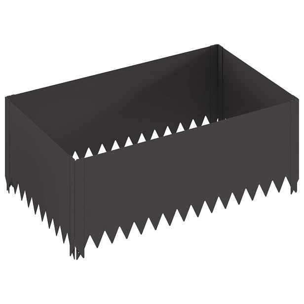 vidaXL Okraj trávníku 100 x 60 x 35 cm Ocel Černá