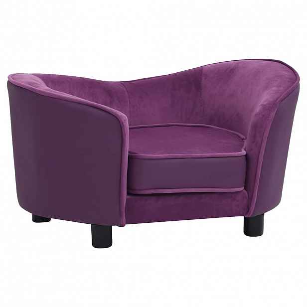 vidaXL Pohovka pro psy vínová 69 x 49 x 40 cm plyš a umělá kůže