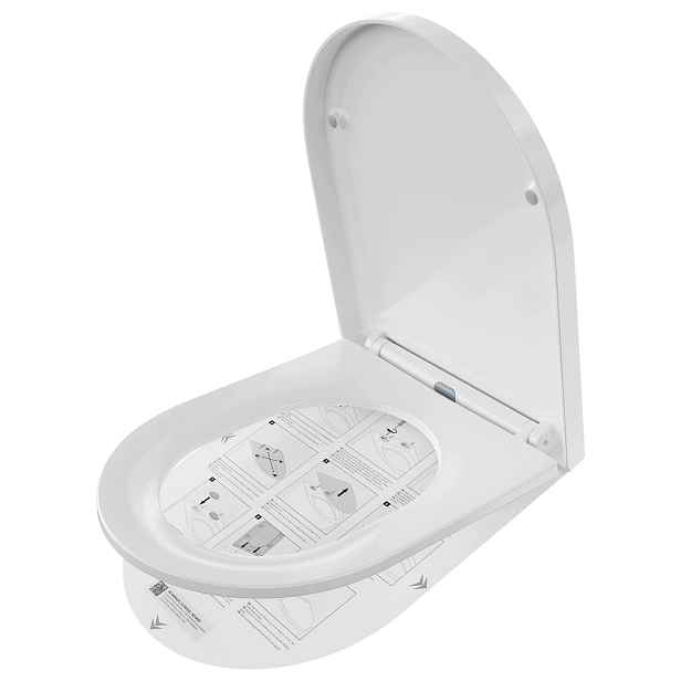 Wc sedátko Anycee tvar D pomalu padající duroplast bílá
