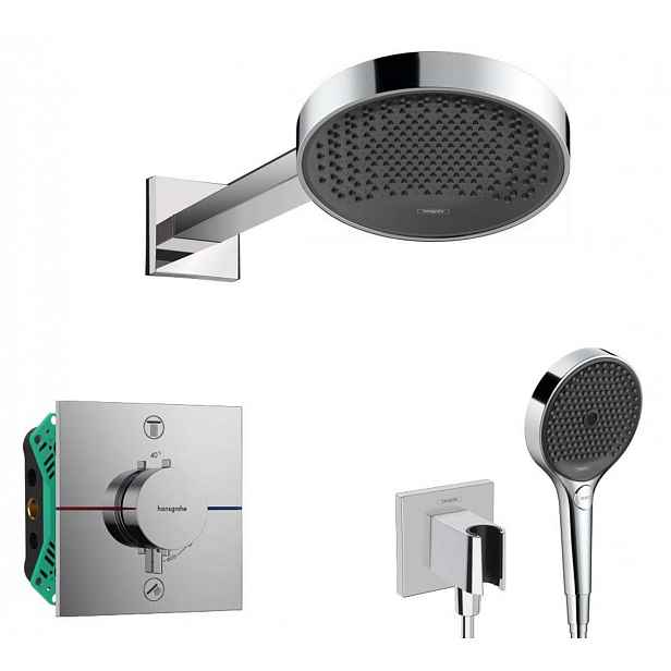 Hansgrohe - Sprchový set s termostatem pod omítku, s tělesem, průměr 25 cm, 3 proudy, chrom SANI21HHH007