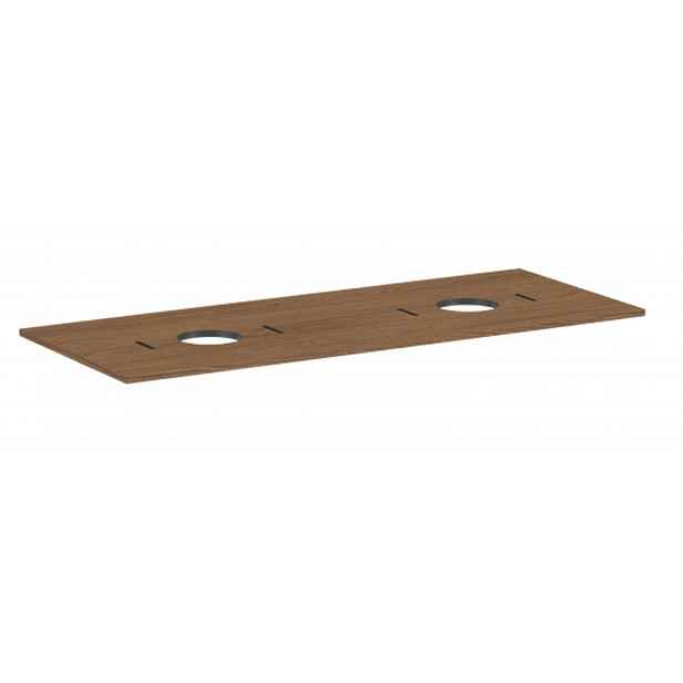 Hansgrohe Xilesa E - Deska pod umyvadlo, 138x55 cm, 2 výřezy, kašmírový dub 54280550