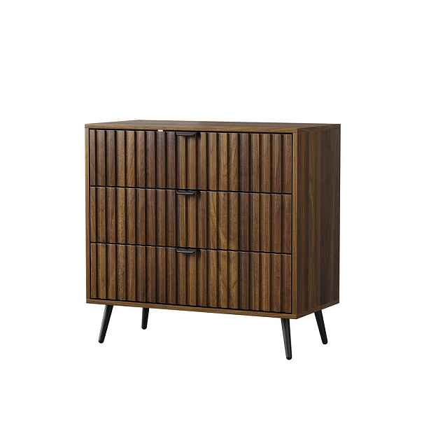 Modenvie KOMODA se 3 zásuvkami, 80/39/78 cm, MDF v ořechové barvě