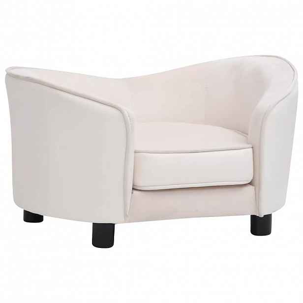 vidaXL Pohovka pro psy krémová 69 x 49 x 40 cm plyš a umělá kůže