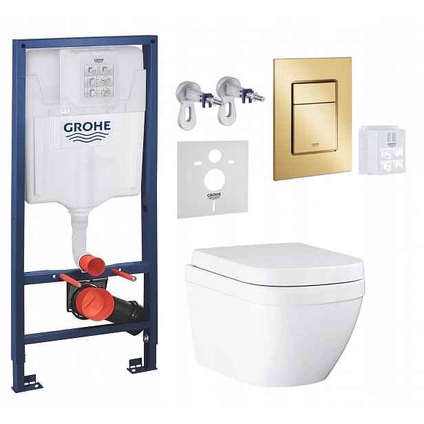 7v1 Wc Podomítkový Set, Stelaz s Wc Mísou Grohe Euro Ceramic, Tlačítko