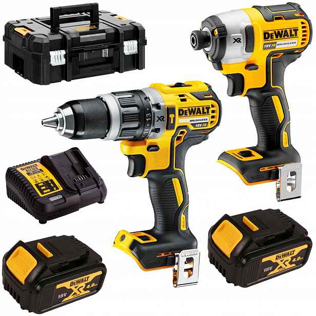 Aku vrtačka s příklepem DCD796 70Nm rázový utahovák DCF887 215Nm 2x4Ah DeWALT DCK266M2T