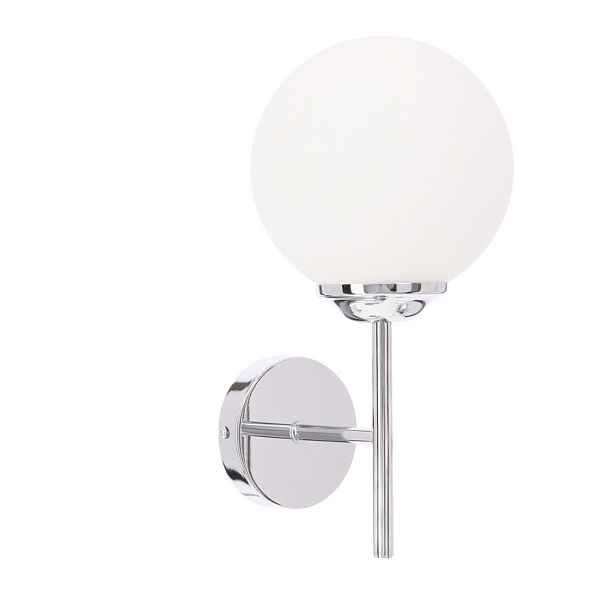 BELWEDER chromová nástěnná lampa 1x40W E14 bílé stínidlo