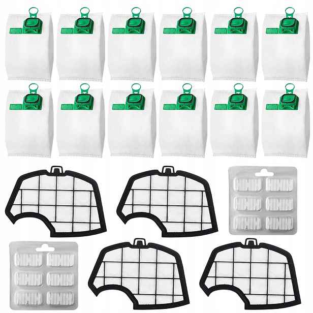 Filtrační sáčky pro Vorwerk Kobold VK140/VK150 12 ks +4 filtry 2 aromata