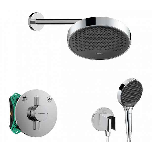 Hansgrohe - Sprchový set s baterií pod omítku, s tělesem, průměr 25 cm, 3 proudy, chrom SANI21HHH004