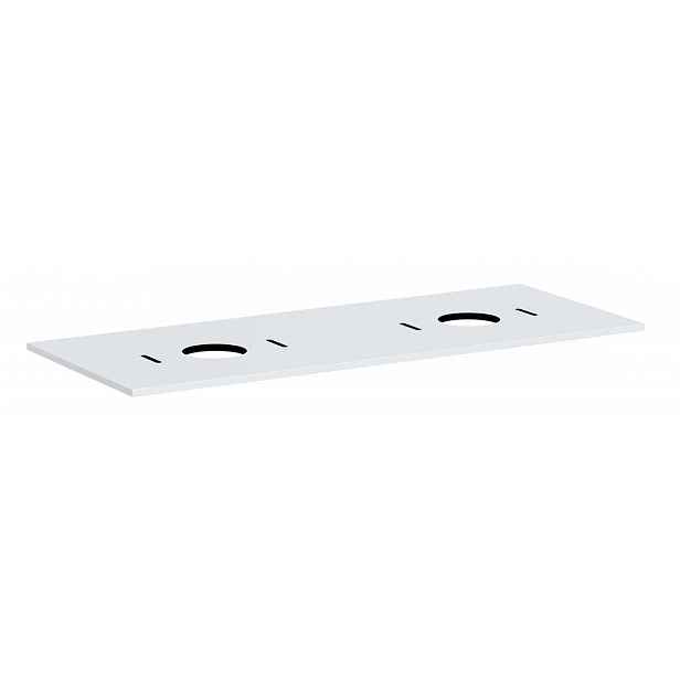Hansgrohe Xilesa E - Deska pod umyvadlo, 138x55 cm, 2 výřezy, matná bílá 54280700
