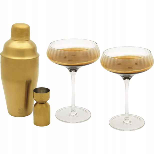 Leopold Vienna Arinto Martini koktejlová sada, zlatá/čiré sklo, výška: 225