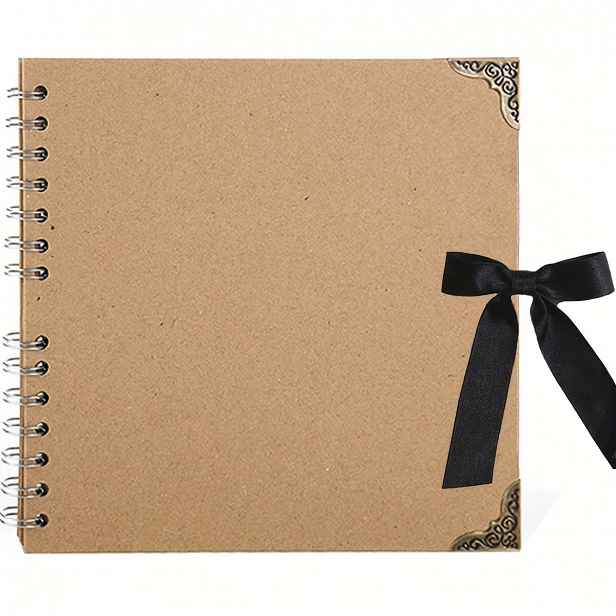 TEMU 1 Album, 60stránkový prázdný , kraftový fotoalbum s pevnou vazbou pro narozeniny a svátky, rodinné DIY projekty, Vánoce, Díkůvzdání - khaki