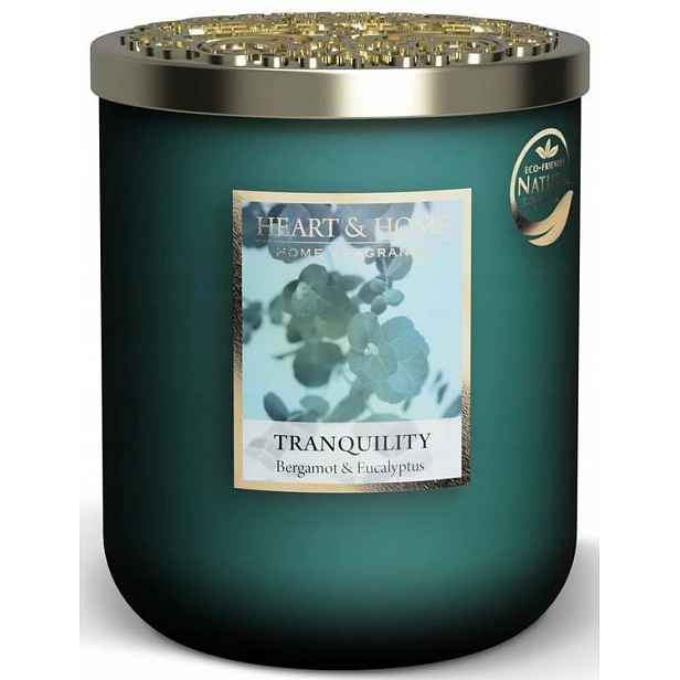 Velká Svíčka Heart & Home Tranquility Bergamot & Eucalyptus Sójová Svíčka