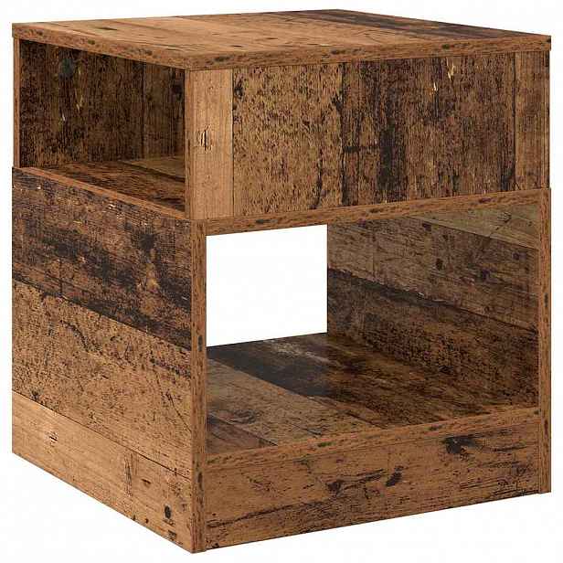 vidaXL Odkládací stolek Staré dřevo 40,5 x 40 x 45 cm Kompozitní dřevo