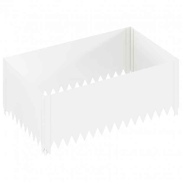 vidaXL Okraj trávníku 100 x 60 x 35 cm Ocel Bílá