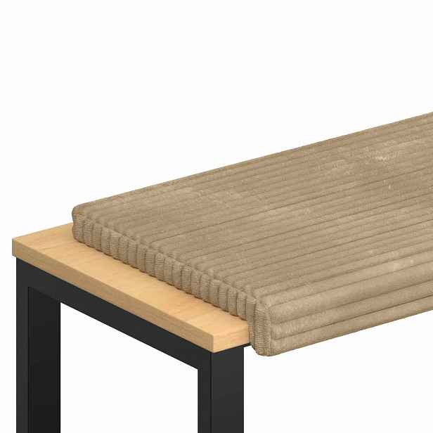 vidaXL Polštář na lavici Hladký kord Taupe Hloubka 35 cm