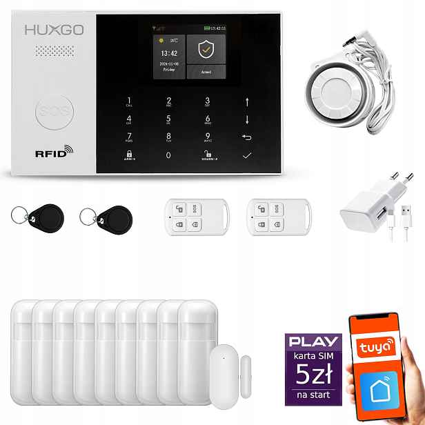 Bezdrátový alarm WiFi Gsm 4G, Tuya, sada alarmu Huxgo HXA005 R9PS