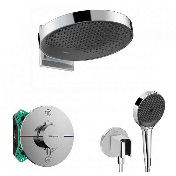 Hansgrohe - Sprchový set s termostatem pod omítku, s tělesem, průměr 36 cm, 3 proudy, chrom SANI21HHH010