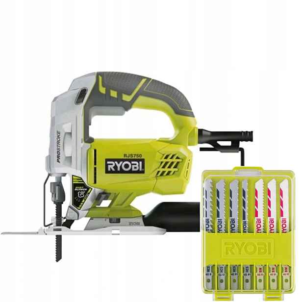Ryobi Elektrická přímočará pila RJS750-G 500W Led sada pilových listů 10 Ks