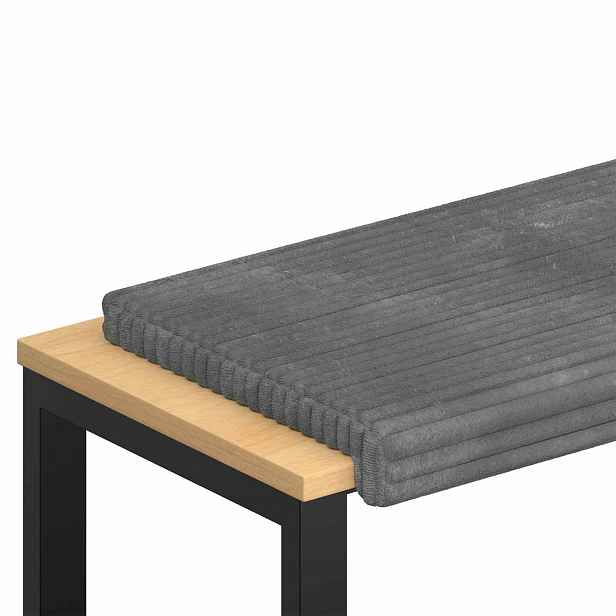 vidaXL Polštář na lavici Hladký kord Světle šedá Hloubka 35 cm