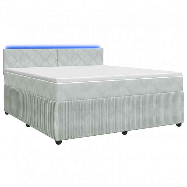 vidaXL Postel boxspring s matrací Světle šedá 140 x 200 cm Samet