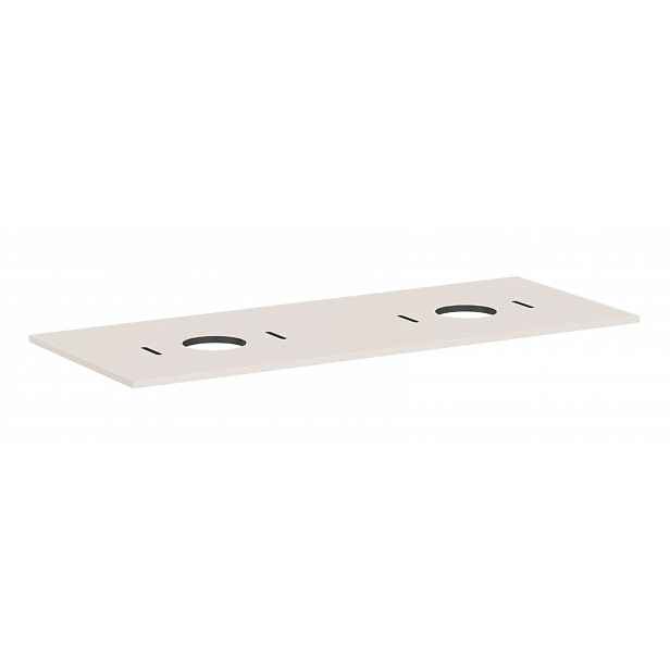 Hansgrohe Xilesa E - Deska pod umyvadlo, 138x55 cm, 2 výřezy, matná béžová 54280780