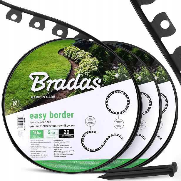 Trávníkový Lem 30 m 50 mm 60 x Kotvy Kolíky Upevňovací kolíky 18 cm Us-p