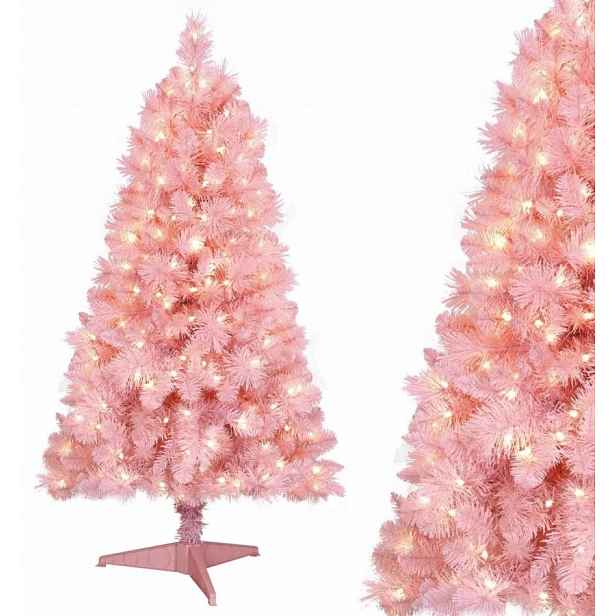 Umělý vánoční stromeček Růžová Jedle 220 cm, vysoký, hustý vánoční stromek stojan