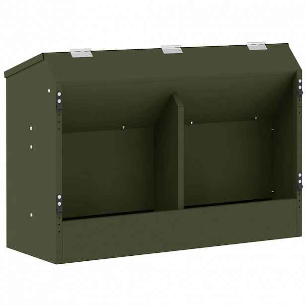 vidaXL Krmítko pro králíky Olivově zelená 64,5 x 25,5 x 45,5 cm 6 kg