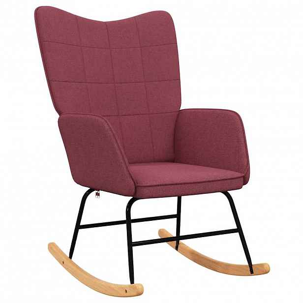vidaXL Houpací křeslo vínové textil