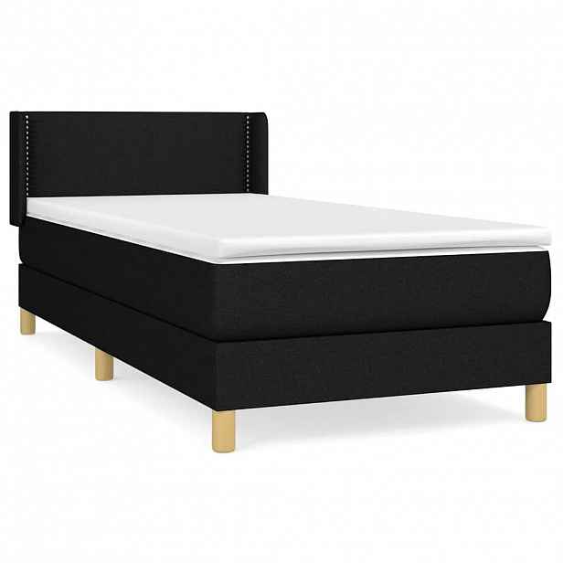 vidaXL Box spring postel s matrací černá 90x190 cm textil