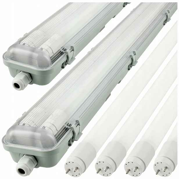 2x Led hermetické svítidlo 120 cm Led trubice 230 V s reflektorem