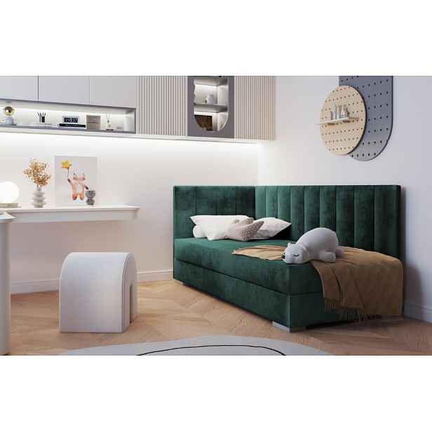ArtBed Dětská postel COIMBRA III | zelená 90 x 200 cm Provedení: levé