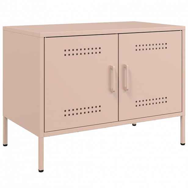 vidaXL TV skříňka růžová 68 x 39 x 50,5 cm ocel