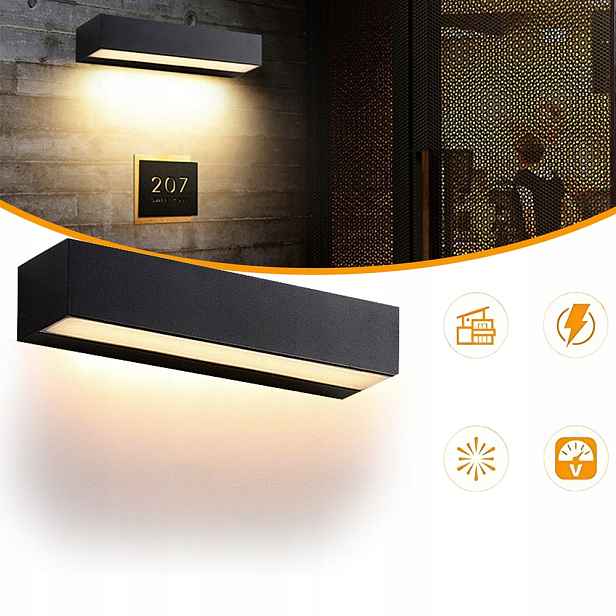 Led fasádní zahradní nástěnné svítidlo 18W 30cm Bílá Teplá IP65