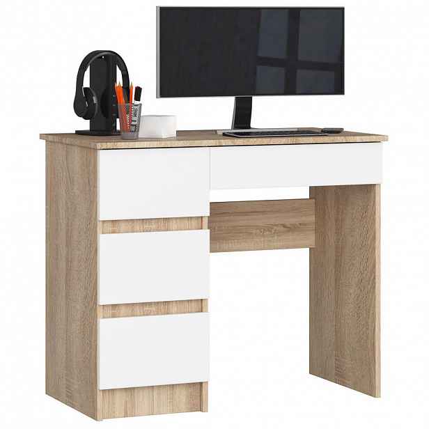 RAUMHIRSCH FURNITURE PSACÍ STŮL dub Sonoma, bílý 77/90/50