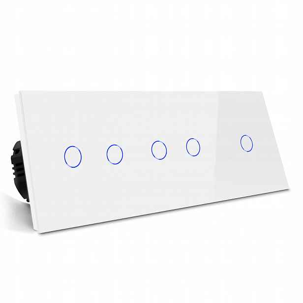 Dotykový Spínač Světla 2+2+1 Wifi Trojitý 3K Skleněný Pro Tuya Smart Life