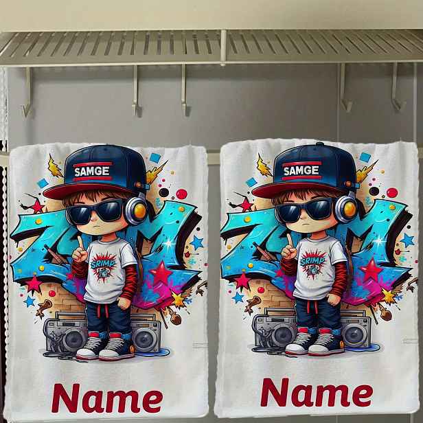 TEMU 1 ks, Vlastní jméno, Kreslený styl Kreslený Anime Ručník, Pruhovaný design, Ručník do koupelny, Rychleschnoucí Absorpční Ručník, Severský
