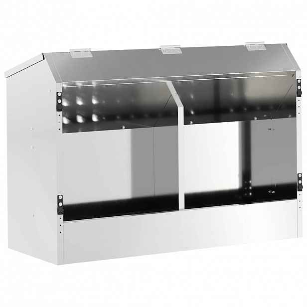 vidaXL Krmítko pro králíky Stříbrná 64,5 x 25,5 x 45,5 cm 6 kg