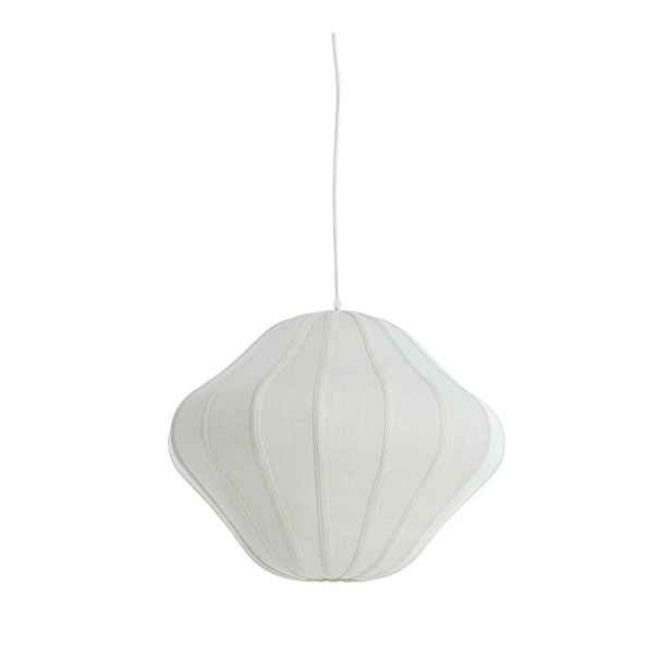 Krémové závěsné svítidlo s textilním stínidlem ø 10 cm Sukau – Light & Living