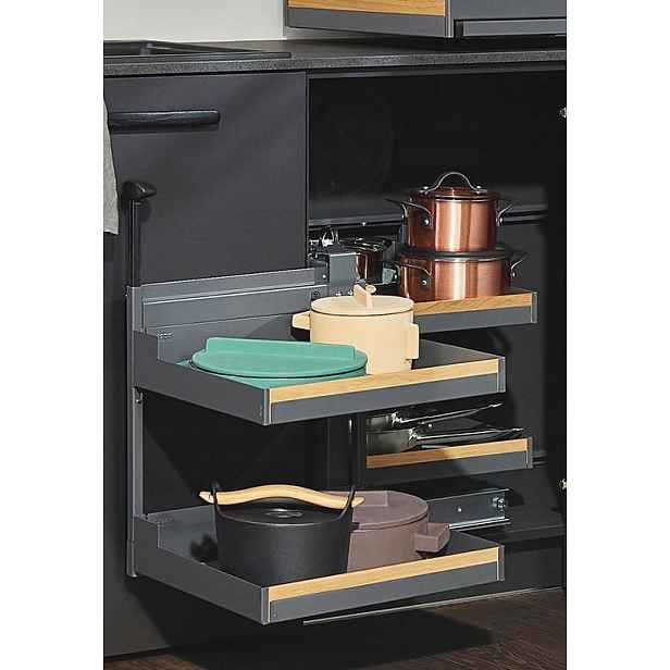Peka 05.0572.KPL/A MagicCorner Comfort Liro s dřevem 900/450/levý/antracit