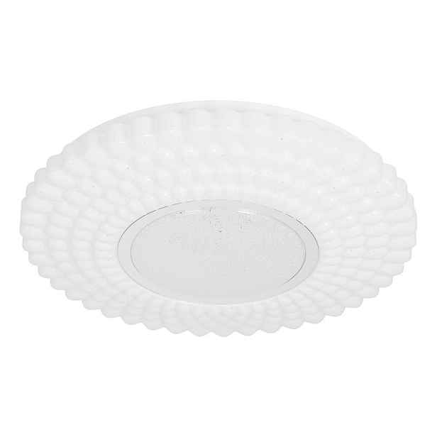 Stropní lampa URAN, plafond 38cm, 24W LED, stínidlo 4000K, bílá+chrom