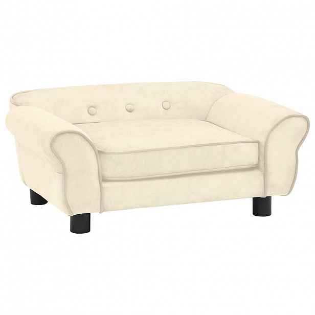 vidaXL Pohovka pro psy krémová 72 x 45 x 30 cm plyš