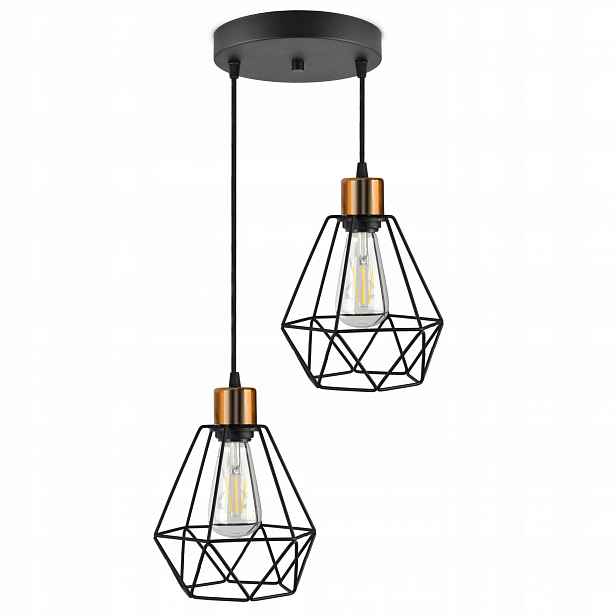 Závěsná lampa Lustr Stropní Svítidlo Diamant Měď Led