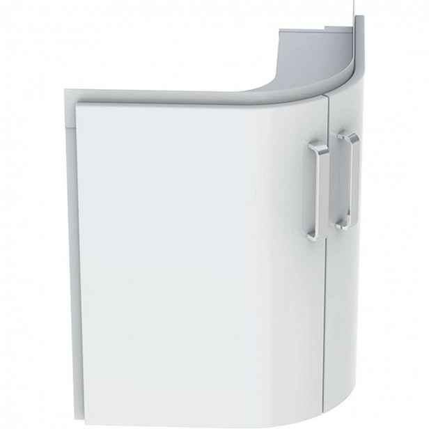 Geberit Selnova Compact - Umyvadlová skříňka, 69x55x60 cm, 2 dvířka, lesklá bílá/matná bílá 501.486.00.1