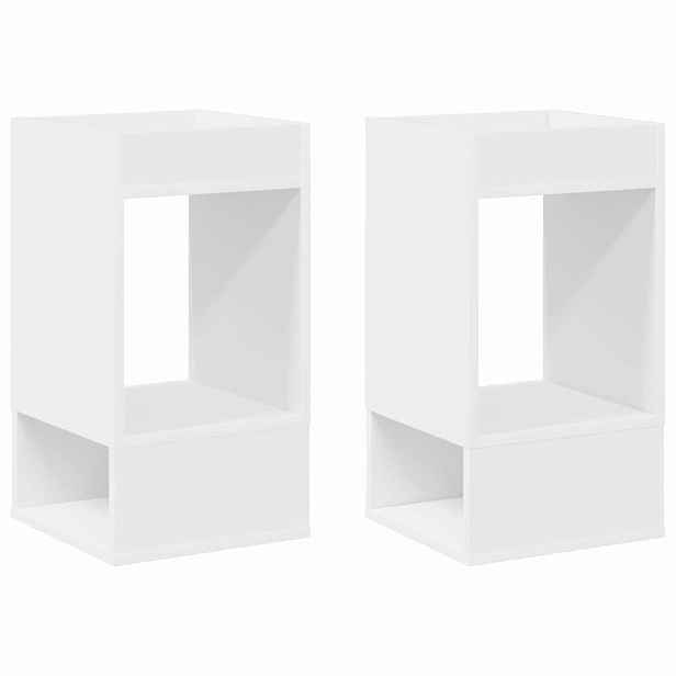 vidaXL Odkládací stolek 2 ks Bílá 30 x 30 x 56 cm Kompozitní dřevo