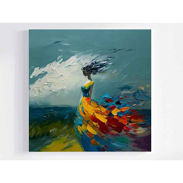 Obraz Na Plátně Canvas Postava Žena Dívka Vítr Voda Pohyb 50x50