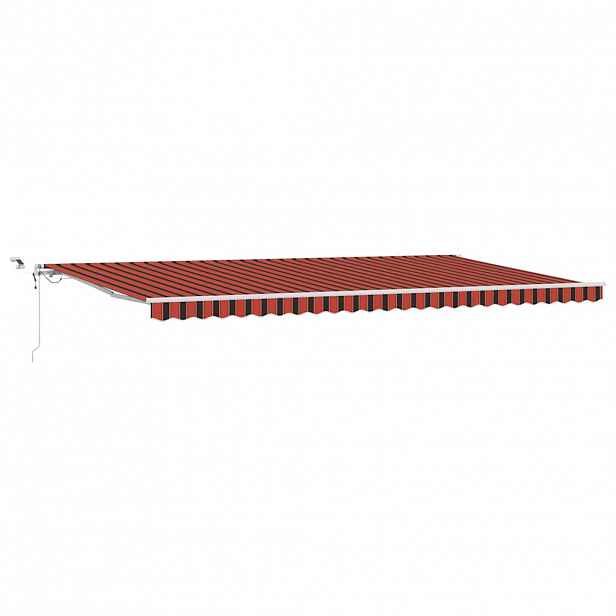 vidaXL Stahovací markýza Oranžová a hnědá 600 × 300 cm Polyester