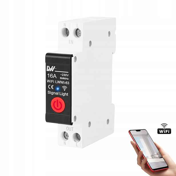 Relé Wifi 16A Smart Vypínač Na Din Lištu Ovladač